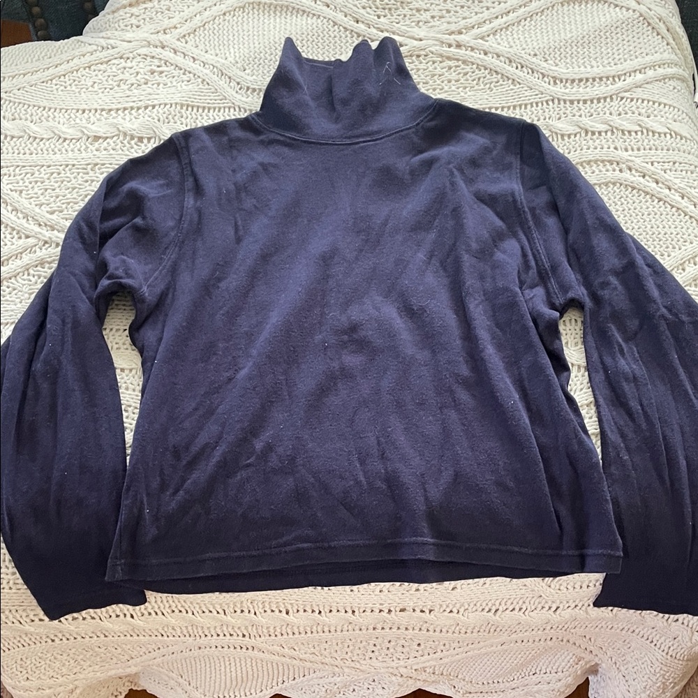 Cozy Midnight Blue Turtleneck Sweater